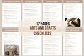Arts and Crafts Checklists - 17 Pages